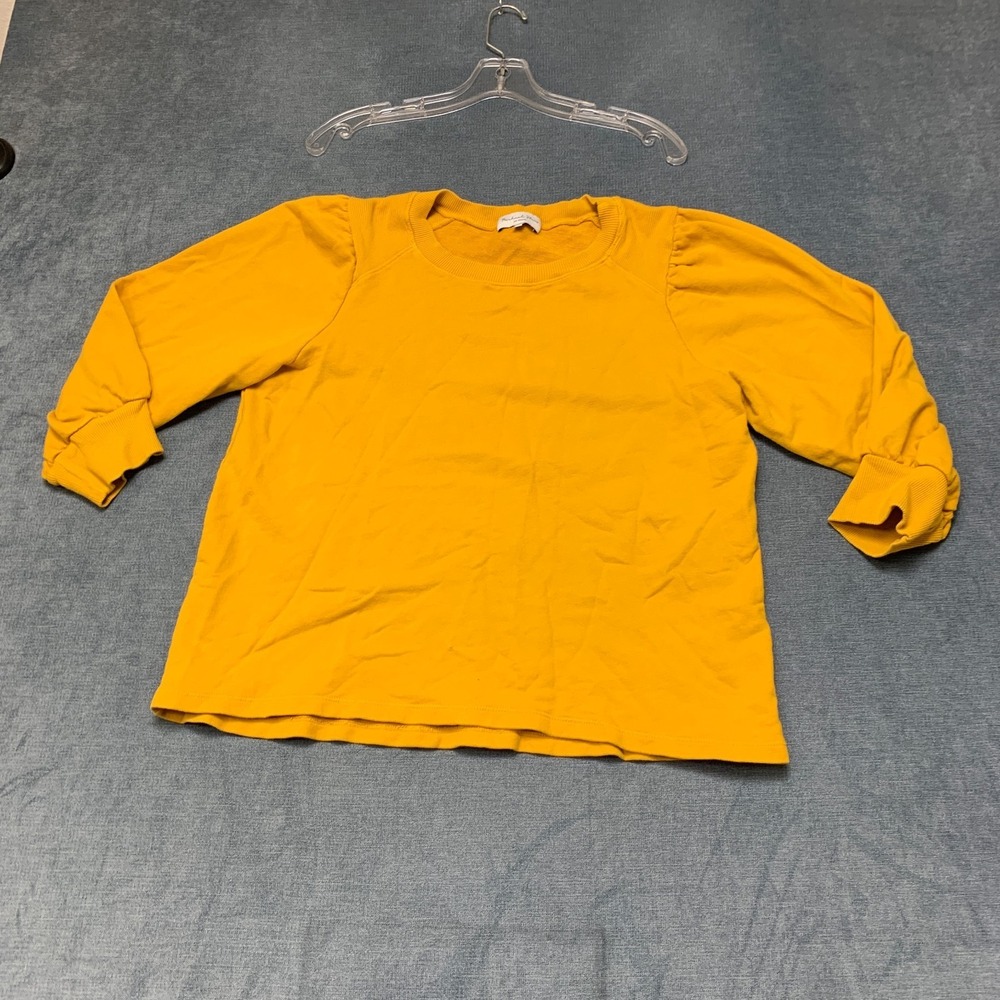 Michael Stars Sweatshirt Womens‎ Large Yellow Crew Neck Long Sleeve Pullover
